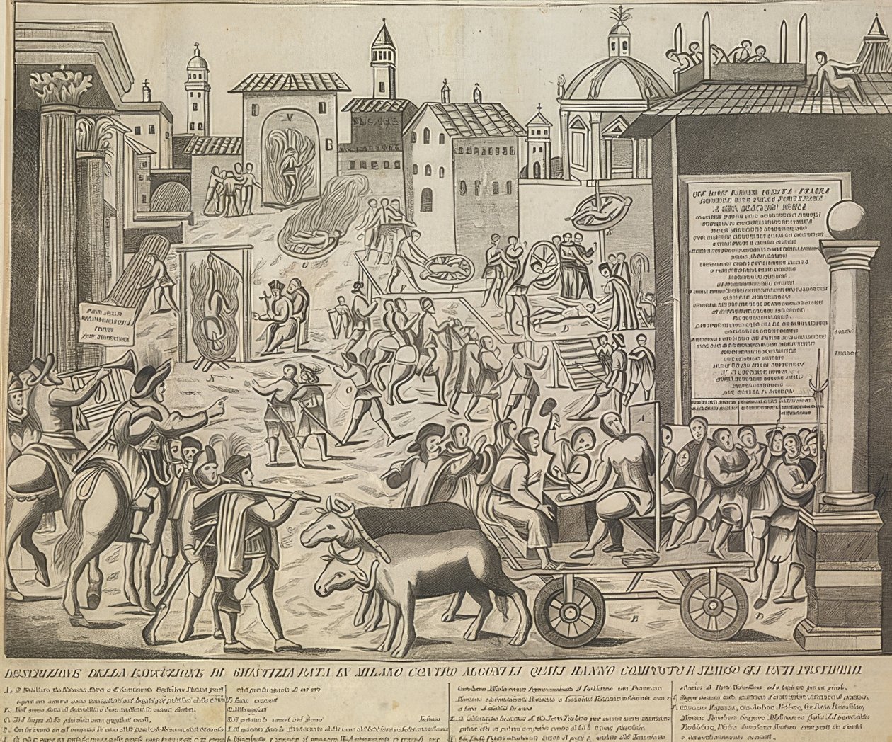 Den store milanesiske pest i 1630. Omkring 1835 af Unknown