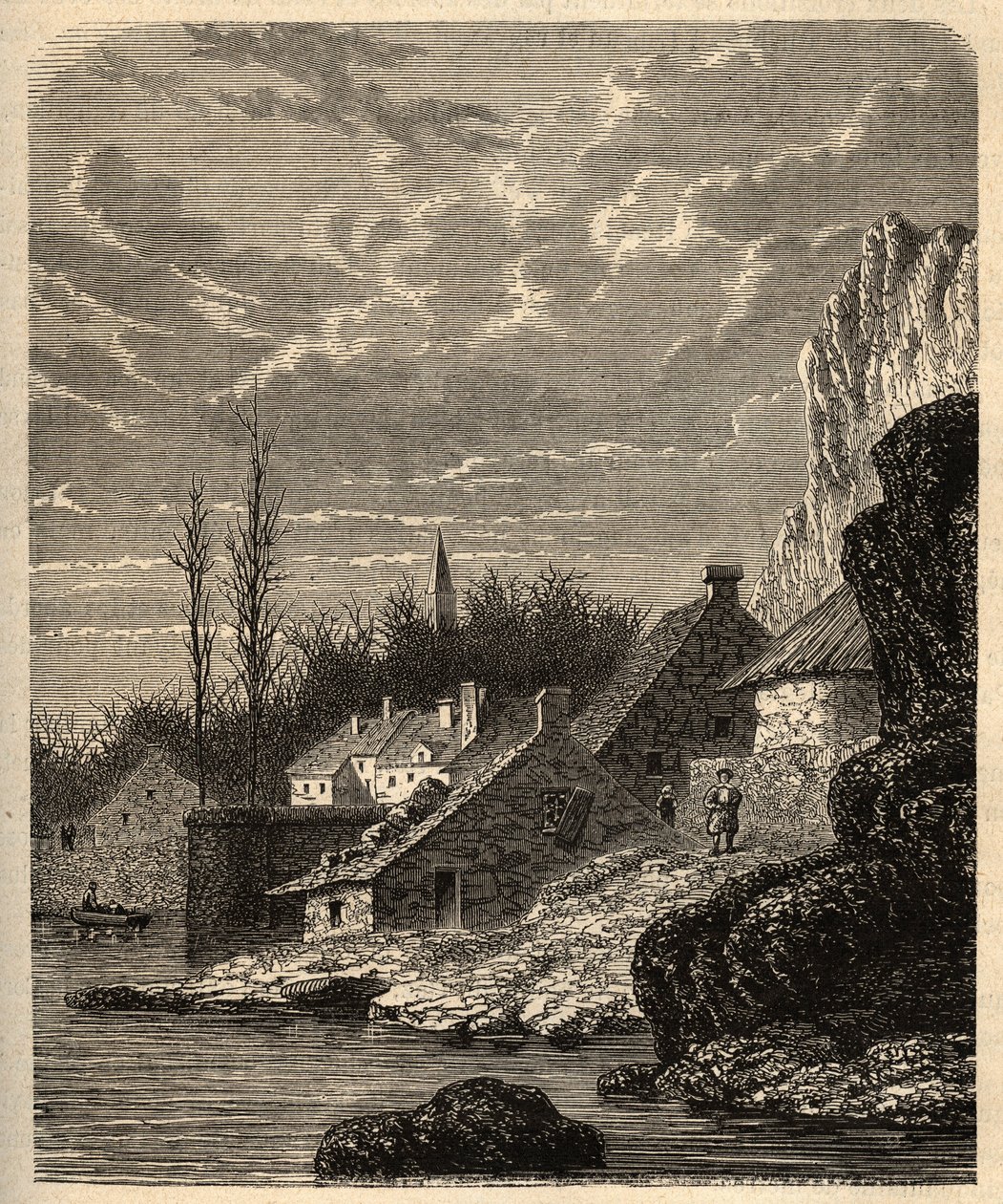 Douarnenez - Finistere - Bretagne - gravering i "" PATRIE" - BESKRIVELSE PECTURESSE DE LA FRANCE EN 6 BIND AF LUCIEN HUARD - slutningen af ​​1800-tallet af Unknown artist