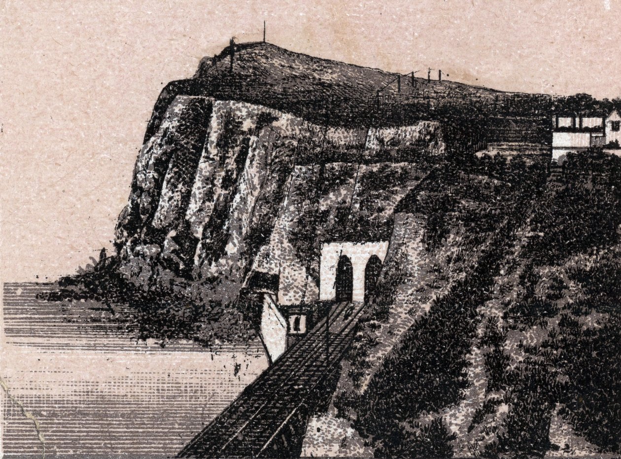 Dover, England: udsigt over Shakespeare Cliff (Shakespeare Cliff i Dover). i "" Verden illustrerer 168 visninger"" Udateret (slutningen af det 19. århundrede) af Unknown artist