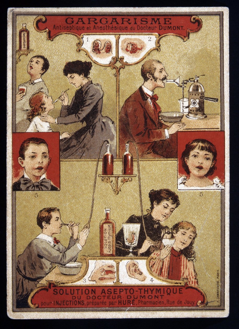 Dr. Dumonts antiseptiske og bedøvende gurgle - Reklame, slutningen af det 19. århundrede af Unknown artist