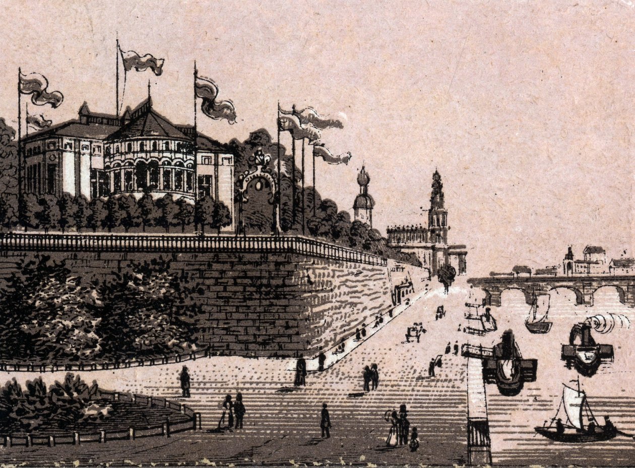 Dresden (Dresden), Tyskland: udsigt over Belvedere. i "" Verden illustrerer 168 visninger"" Udateret (slutningen af det 19. århundrede) af Unknown artist