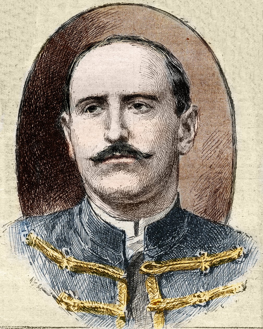 Dreyfus-sag: portræt af Alfred Dreyfus (1859-1935) efter hans fornedrelse under Rennes-processen i 1899. af Unknown artist