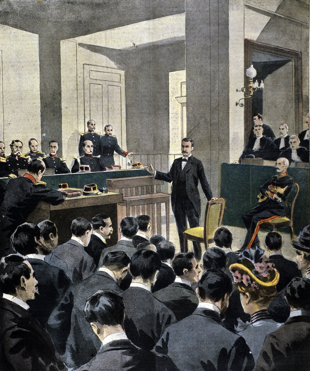 Dreyfus-sag: vidneudsagn fra oberstløjtnant Georges Picquart (1854-1914) ved retssagen mod forfatteren Emile Zola (efter brevet J