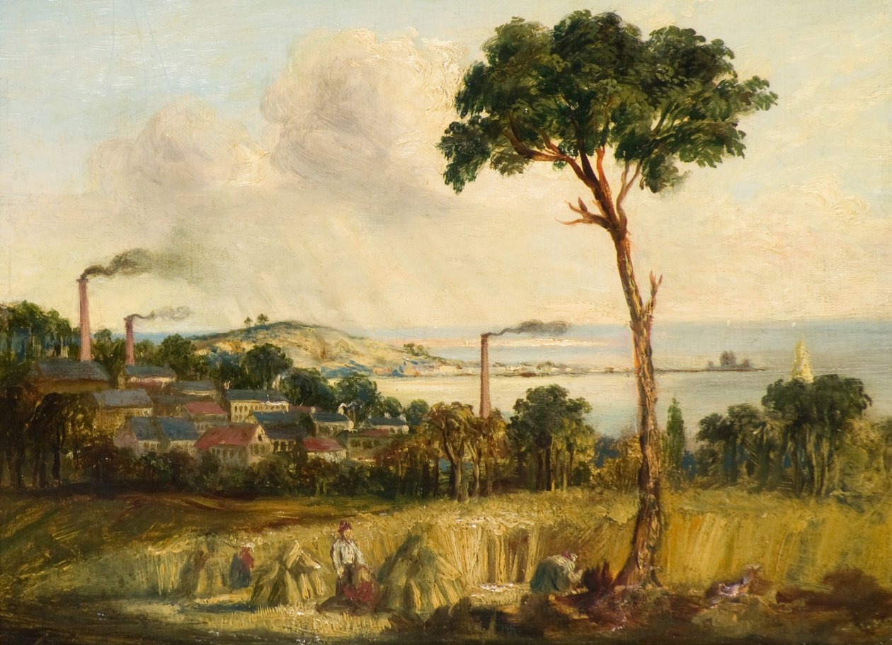 Dundee fra Balgay Hill, ca. 1824 (olie om bord) af Unknown artist