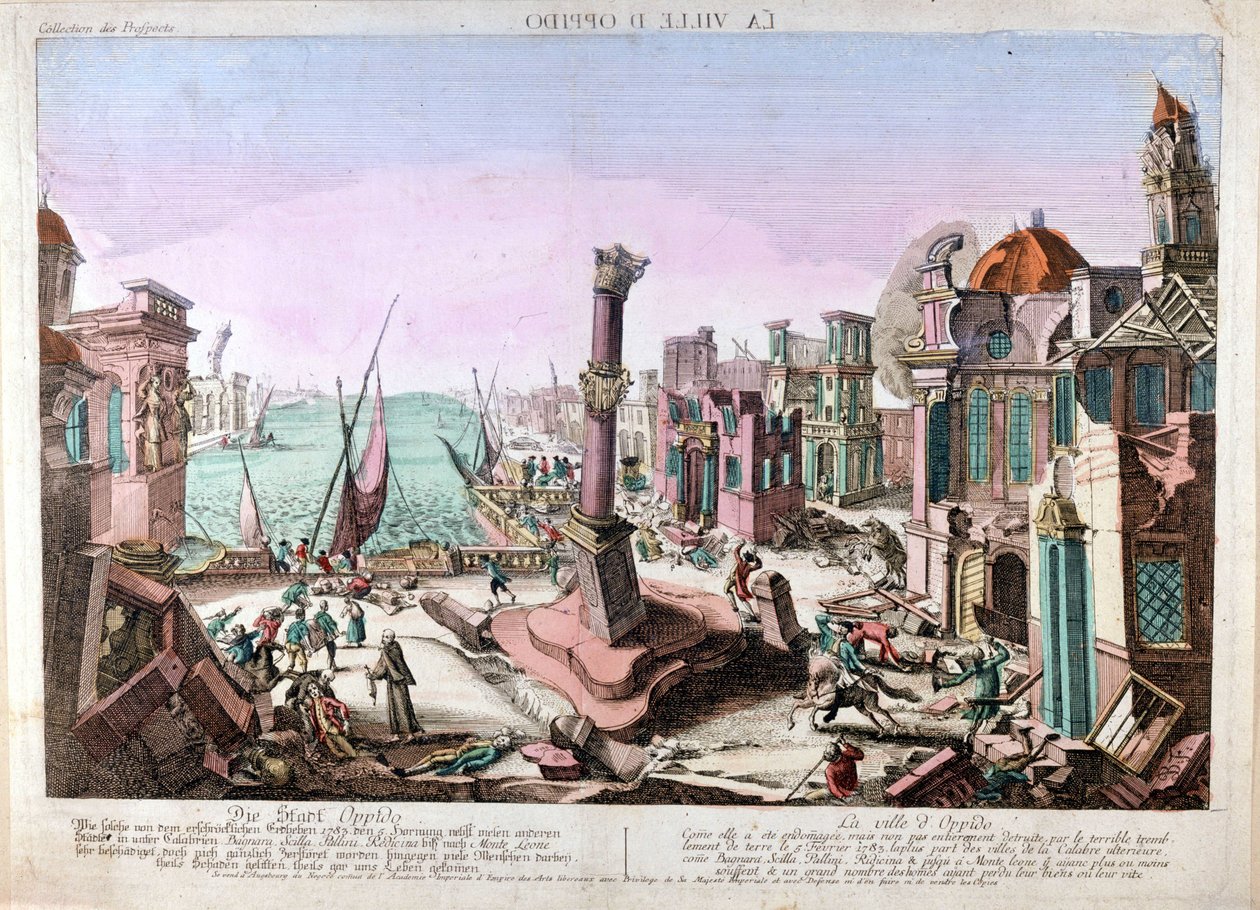 Jordskælvet i Oppido Mamertina i Calabrien (Syditalien) den 15. februar 1783. af Unknown artist