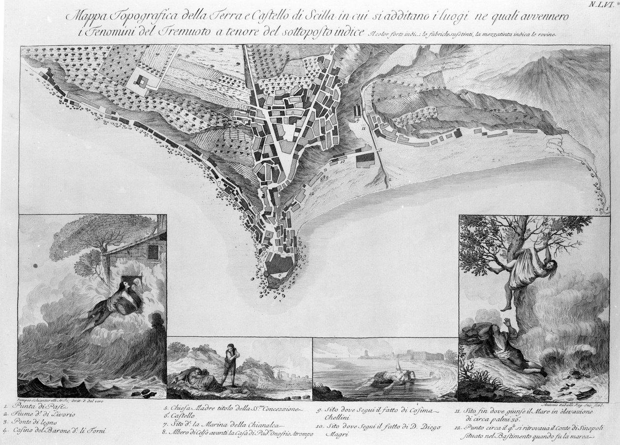Jordskælv, der fandt sted i Scilla (Italien) i 1783. af Unknown artist