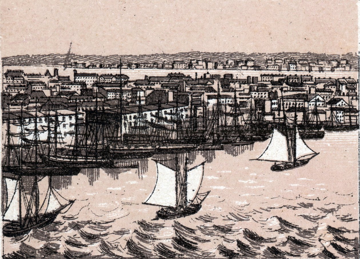 East river a New York i USA i "Verden illustrerer 168 visninger"" Udateret (slutningen af det 19. århundrede) af Unknown artist