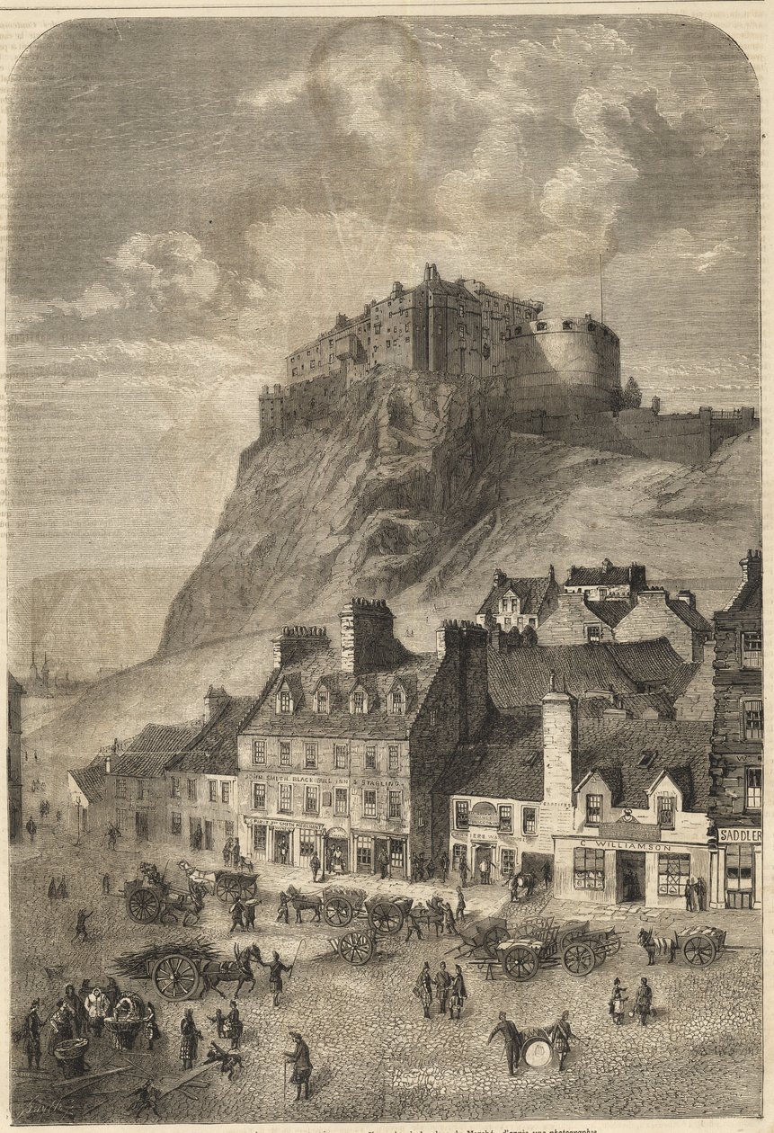 Edinburgh Castle - Edinburgh Castle i Skotland - 1864 af Unknown artist