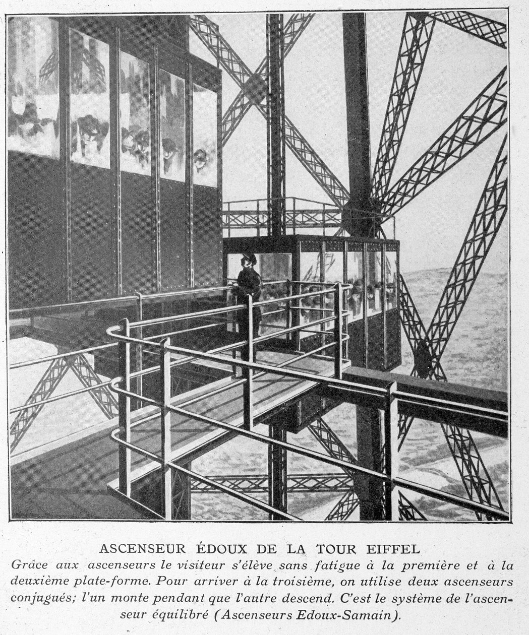 Edoux Elevator af Eiffeltårnet af Unknown artist