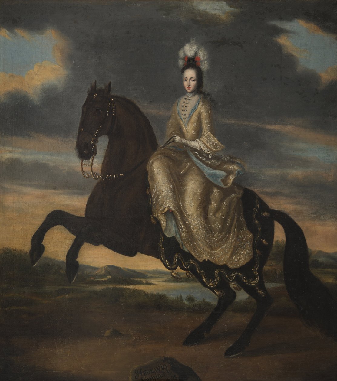 Edwige Sophie de Suede - Portræt af hertuginde Hedvig Sophia af Holstein-Gottorp (1681-1708), Dronning af Sverige, Anonym . Olie på lærred af Unknown artist