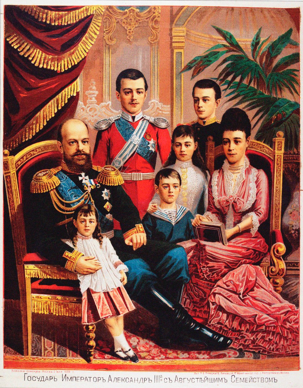 Kejser Alexander III (1845-1894) med hans familie par Anonym af Unknown artist