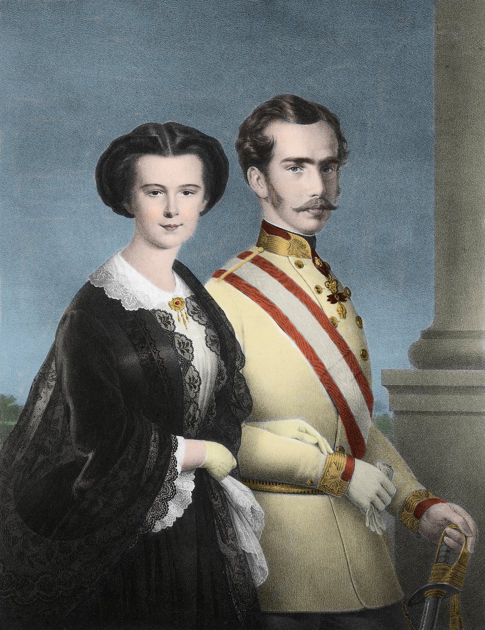 Kejser Francois Joseph 1. af Østrig (Francois-Joseph af Habsburg) og kejserinde Elisabeth af Østrig (Sissi) - Portræt af Franz Joseph I af Østrig ( af Unknown artist