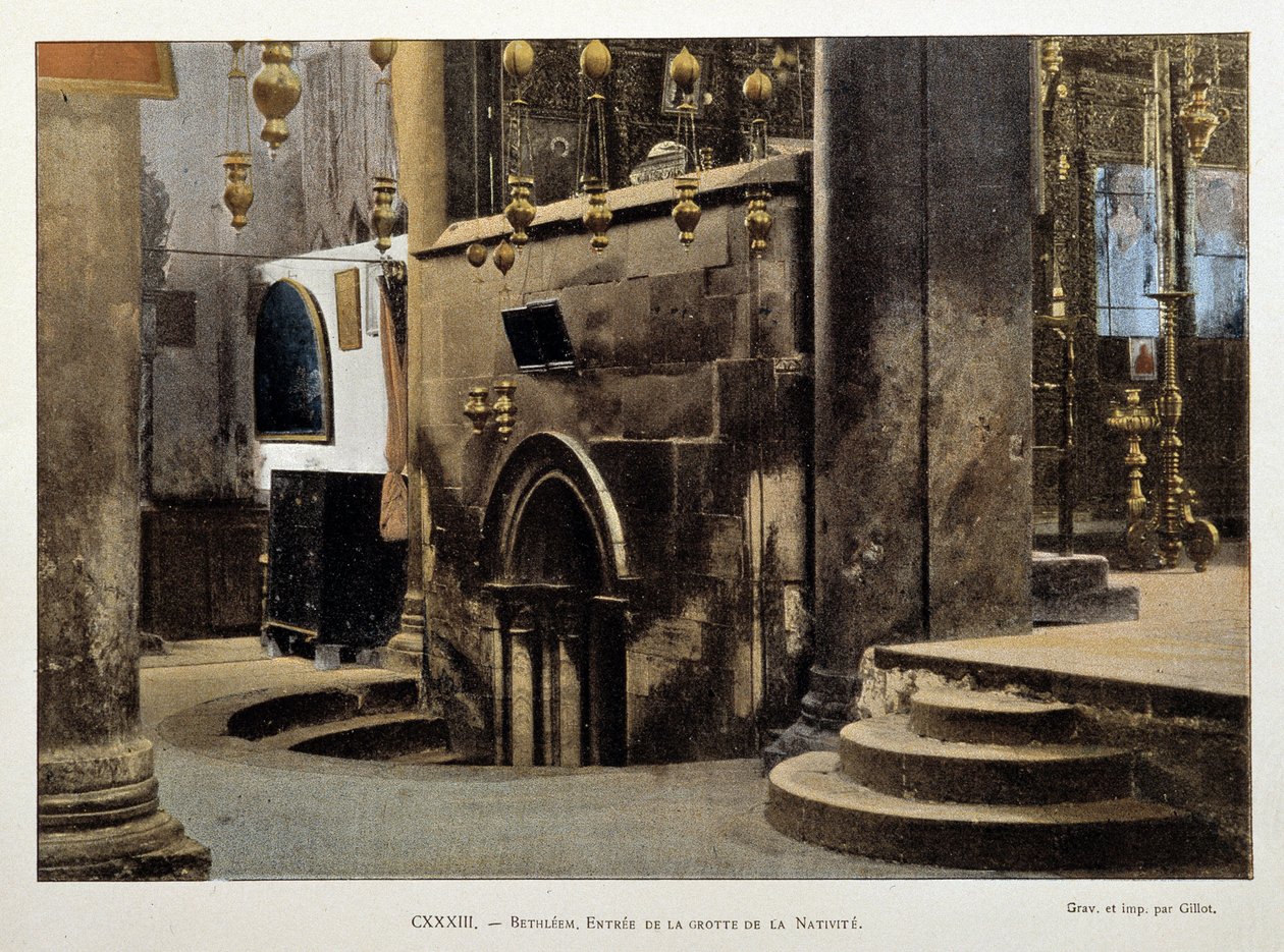 Indgang til fødselsgrotten i Betlehem, slutningen af det 19. århundrede af Unknown artist