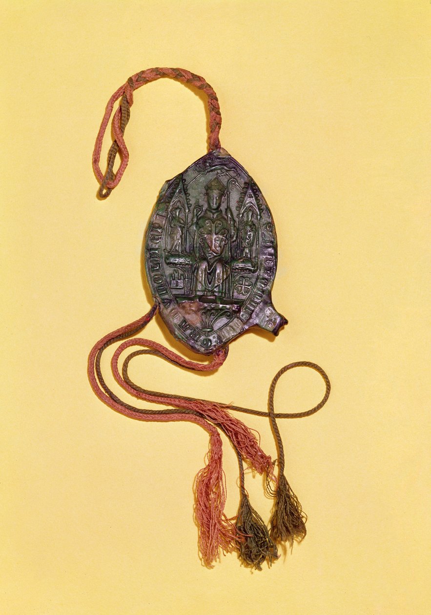 Episkopalt segl tilhørende Anthony Beck, biskop af Durham (d.1310), ca. 1284 af Unknown artist