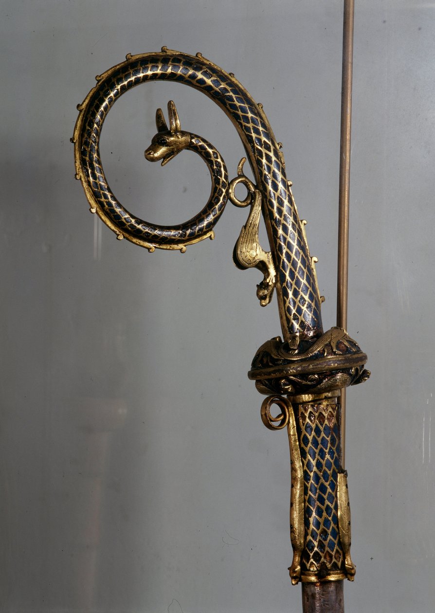 Episkopalt lager i guld og emalje (pastoral stafetten) detalje af Unknown artist