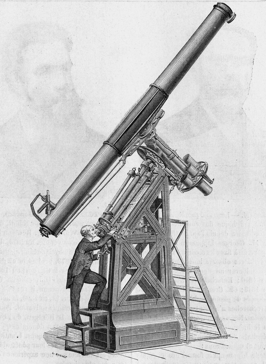 Ækvatorial bezel af Paris Observatory (skala 1/40). I "Album of Science"", Editions Jouvet af Unknown artist
