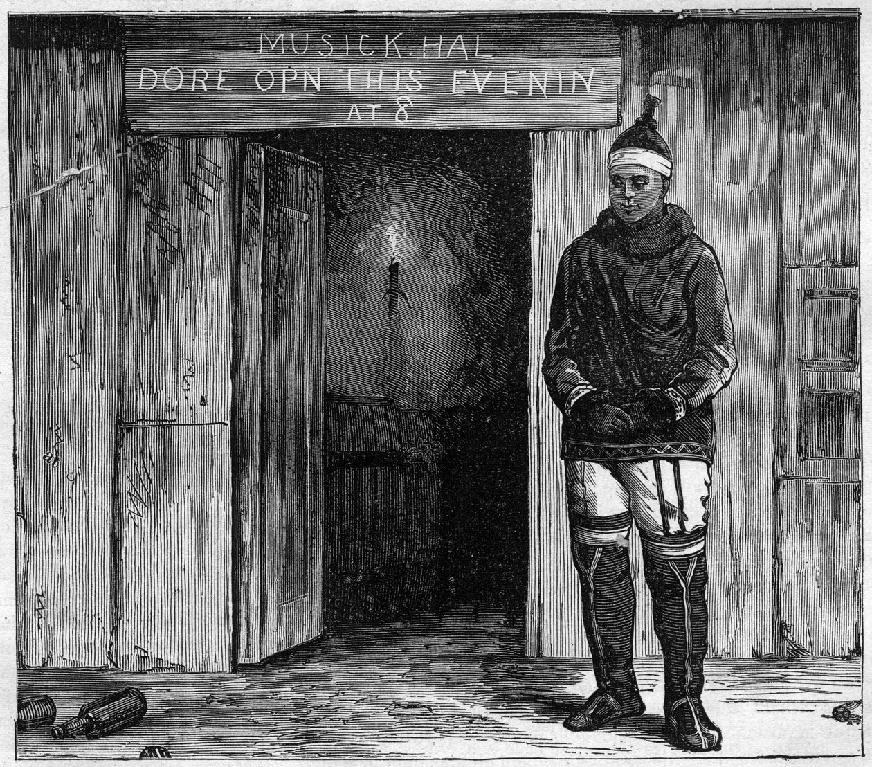 Eskimo af Disko Island (Qeqertarsuaq) Grønland i slutningen af 1800-tallet. stik fra 1884 af Unknown artist