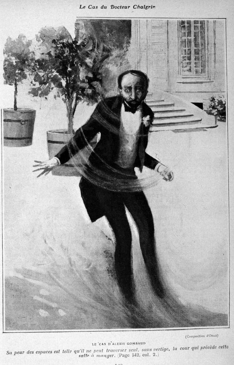 Eksempel på agorafobi eller frygt for åbne rum. Sagen om Alexis Gombaud, der ikke kunne krydse gården til sit hus alene. af Unknown artist