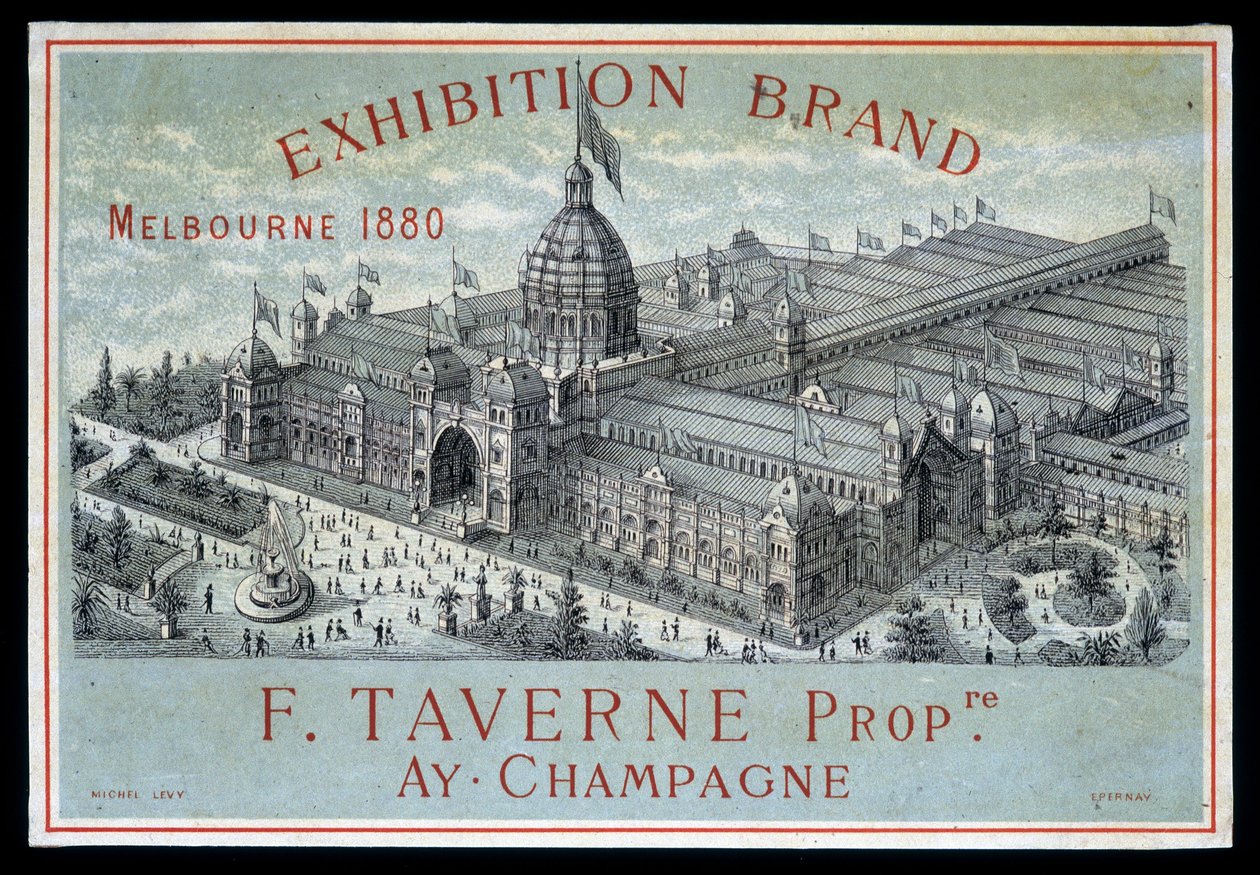 Udstilling af mærker i Melbourne 1880: F. Taverne Champagne. af Unknown artist