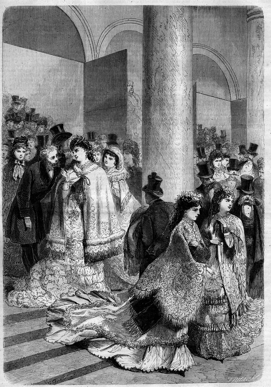 Forlad en forestilling på boulevard des italiens i Paris. Gravering i "" L