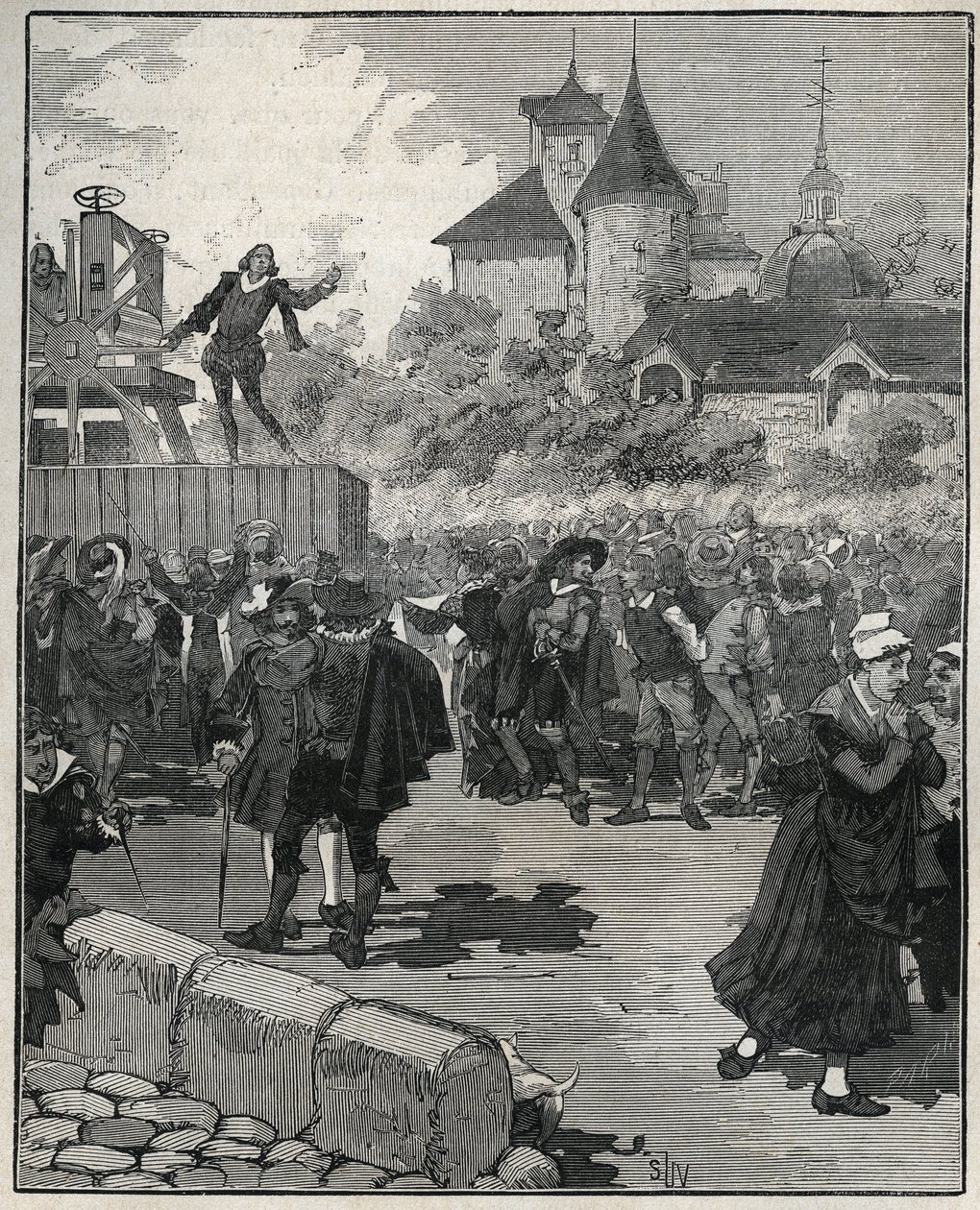 Erfaring med mekanisk minedrift af Nicolas Briot (Kongeriget Frankrigs gravør) (1579-1646) i 1616. Gravering fra 1885 i ""Les arts et metiers illustrés"" af Adolphe BITARD. af Unknown artist
