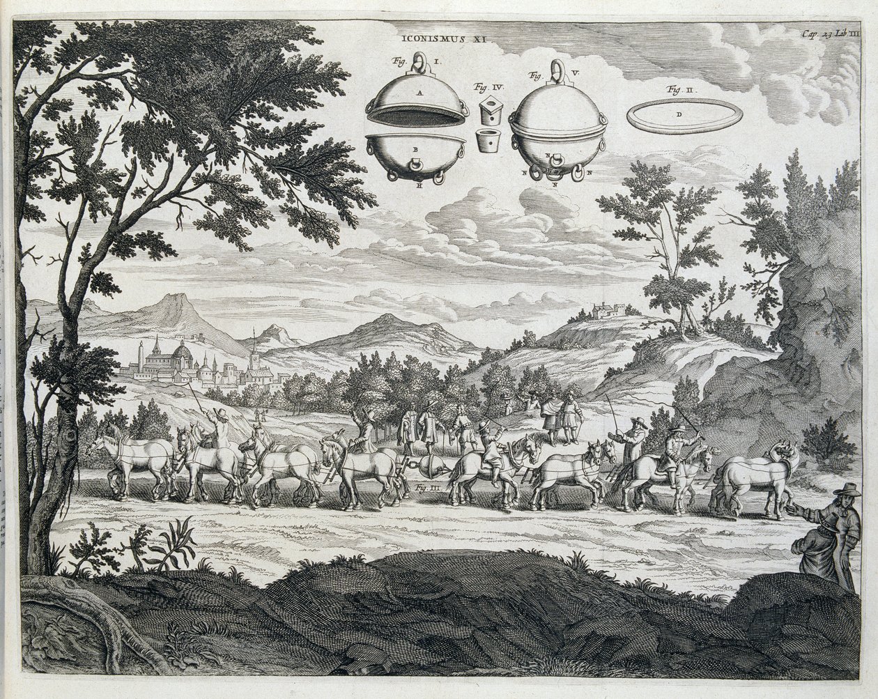 Eksperiment af Otto von Guericke (Otto de Guericke af Unknown artist