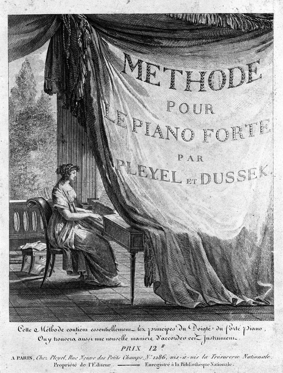 Falsk titel (falsk titel) på bogen "" Methode pour le pianoforte"" af Ignaz Pleyel (1757-1831) og Dussek (1760-1812). af Unknown artist
