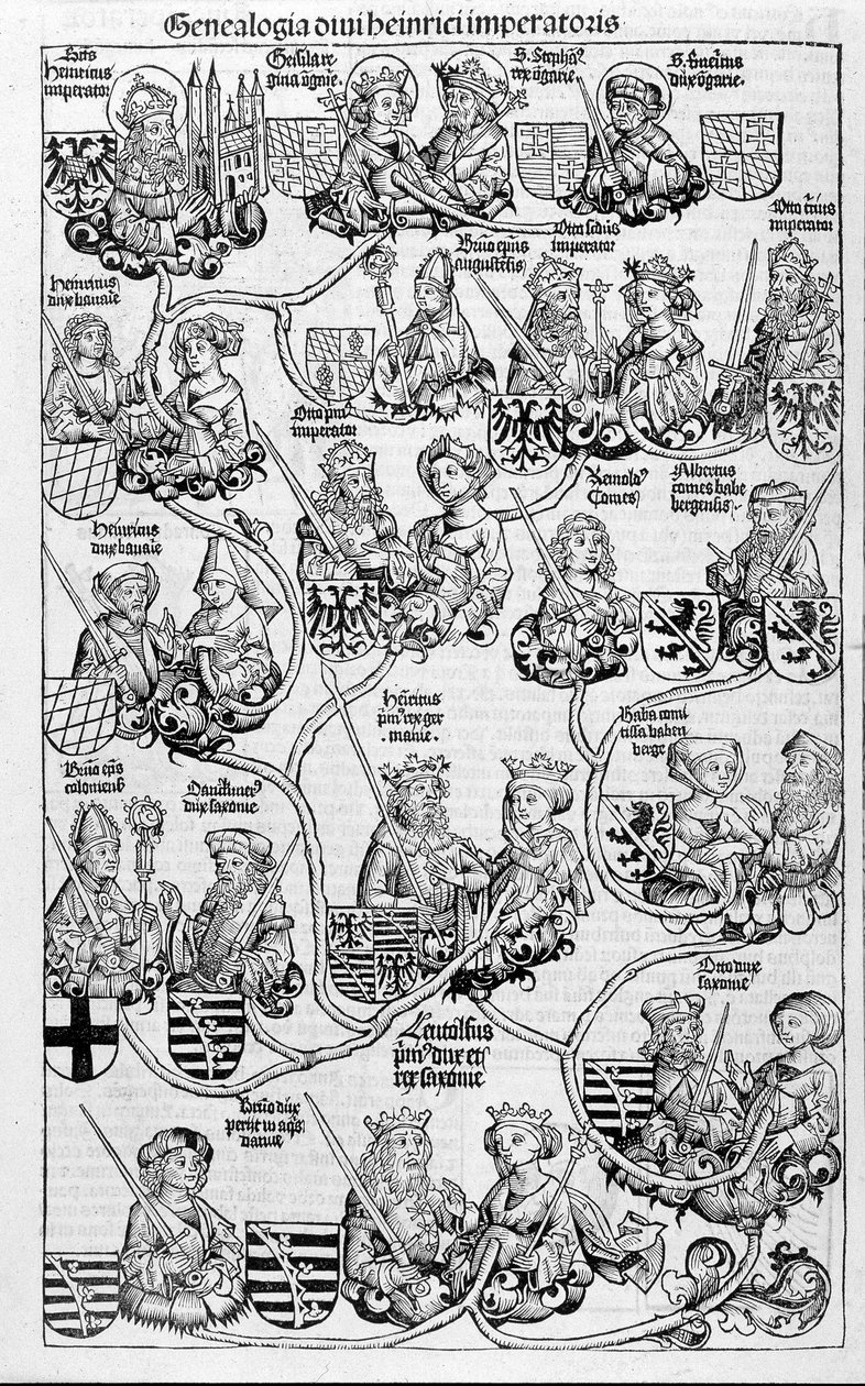 Familie træ. I "" Nürnberg Chronicles" af Unknown artist