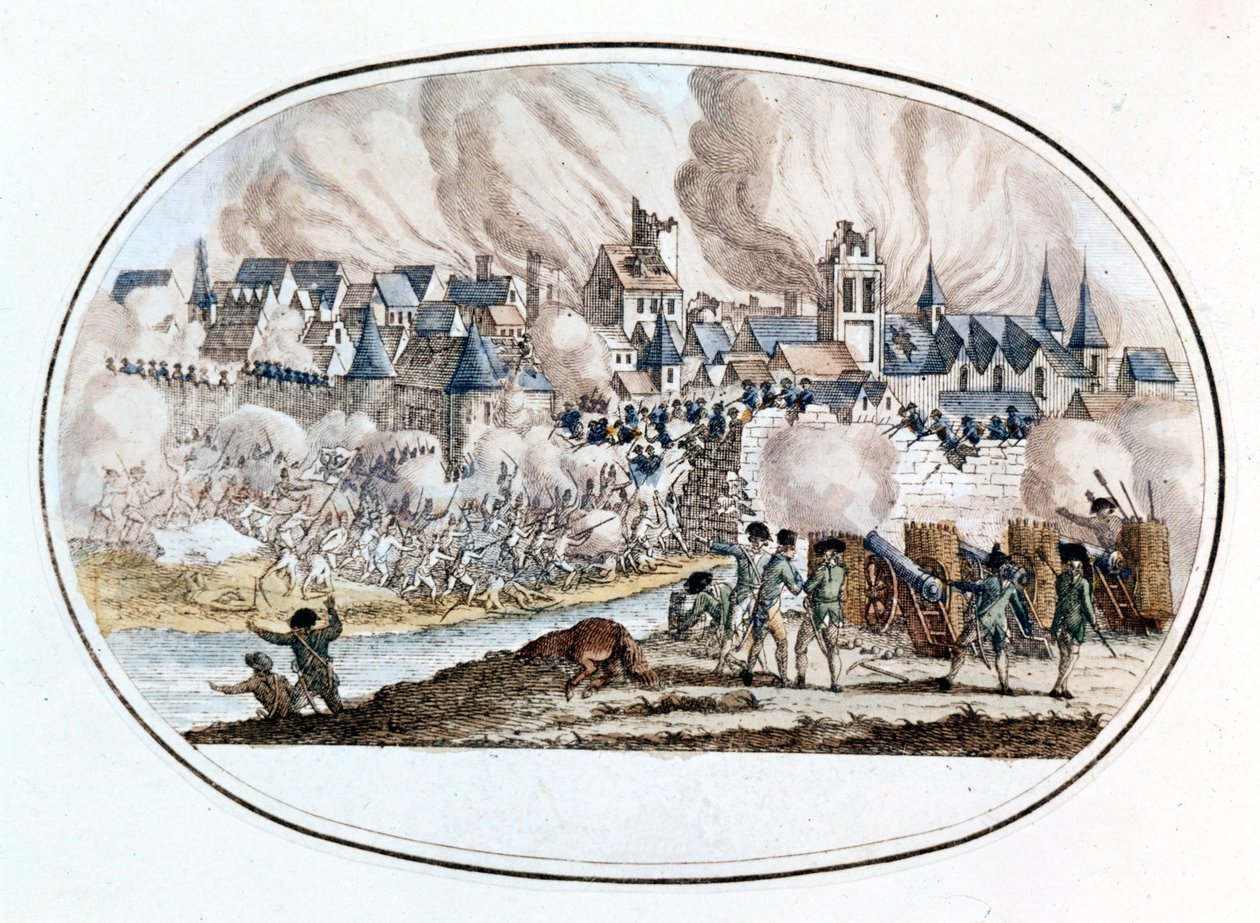 Føderalistisk opstand. Overtagelsen af Toulon fra englænderne i 1794, hvor den unge Bonaparte udmærkede sig. af Unknown artist