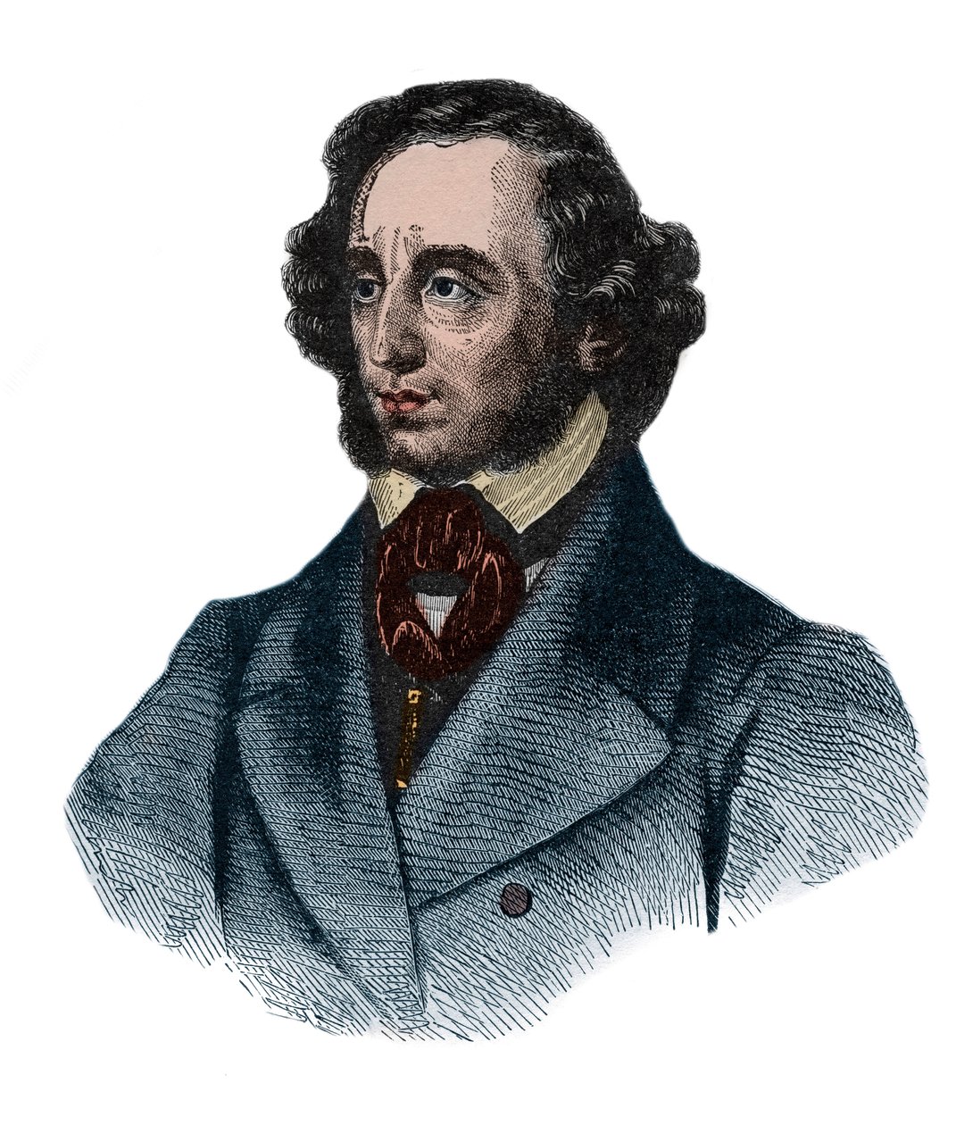 Felix Mendelssohn Bartholdy (1809-1847), farvelitografi af Unknown artist