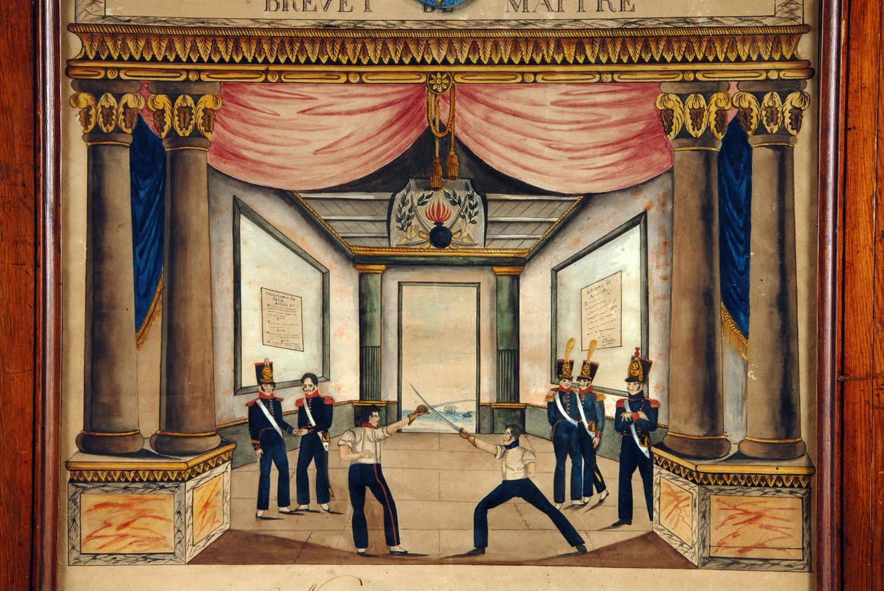 Fægtning: patent af Cont pointe fra april 1826. af Unknown artist