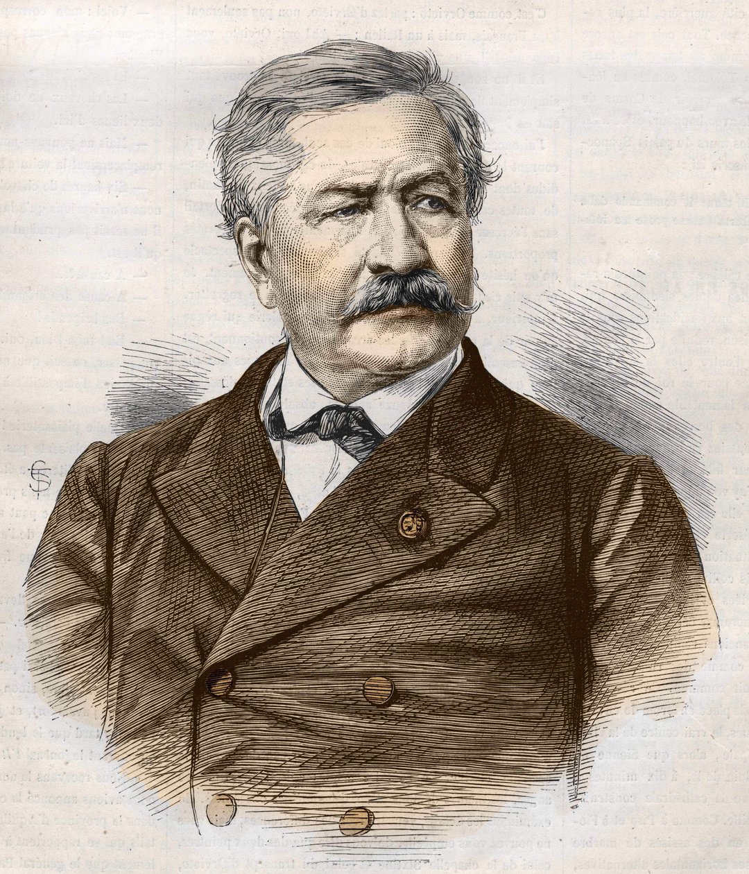 Ferdinand de Lesseps (1805 - 1894), gravering, Bianchetti-samling af Unknown artist