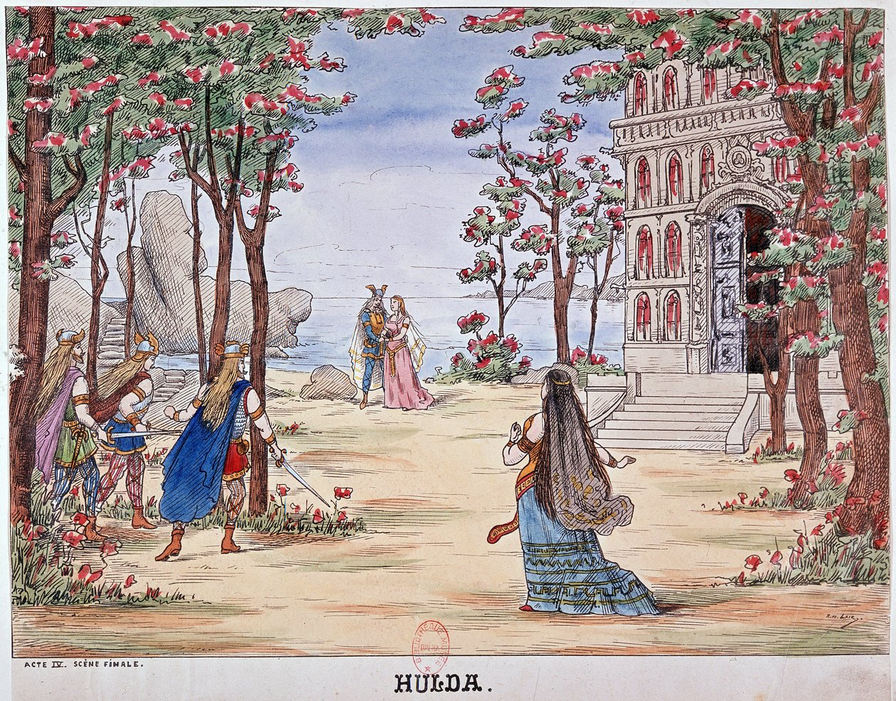 Slutscene af operaen "" Hulda"" af Unknown artist