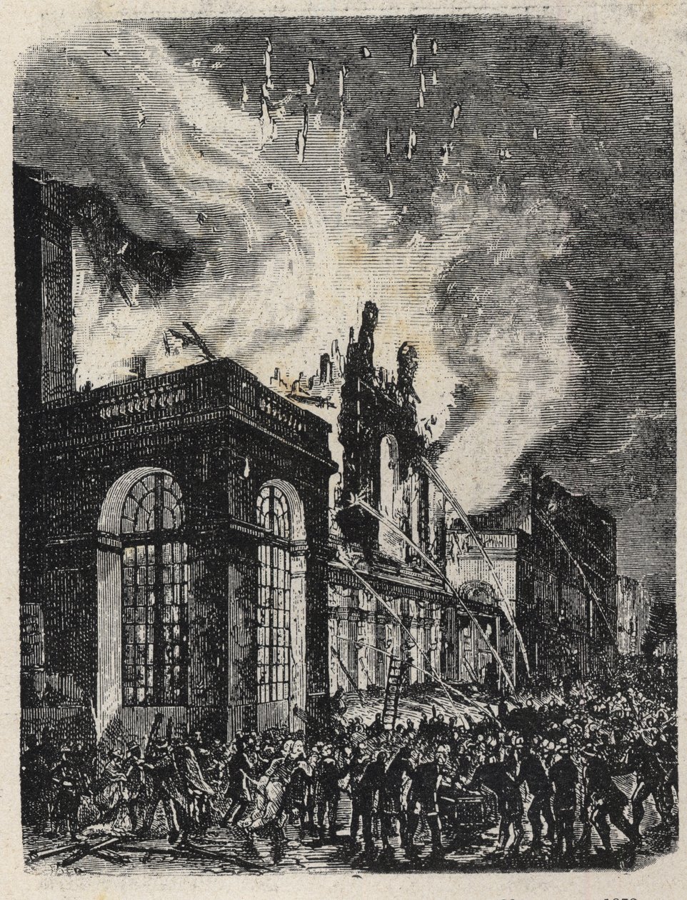 Brand i Opera de la rue Lepelletier (Le Peletier) i Paris den 28. oktober af Unknown artist
