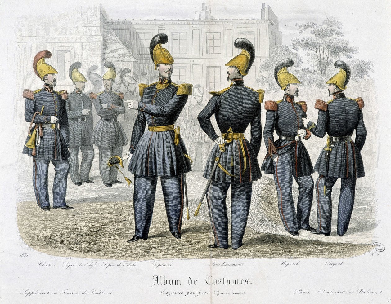 Brandmænd i uniform - I "" Album med kostumer""" af Unknown artist