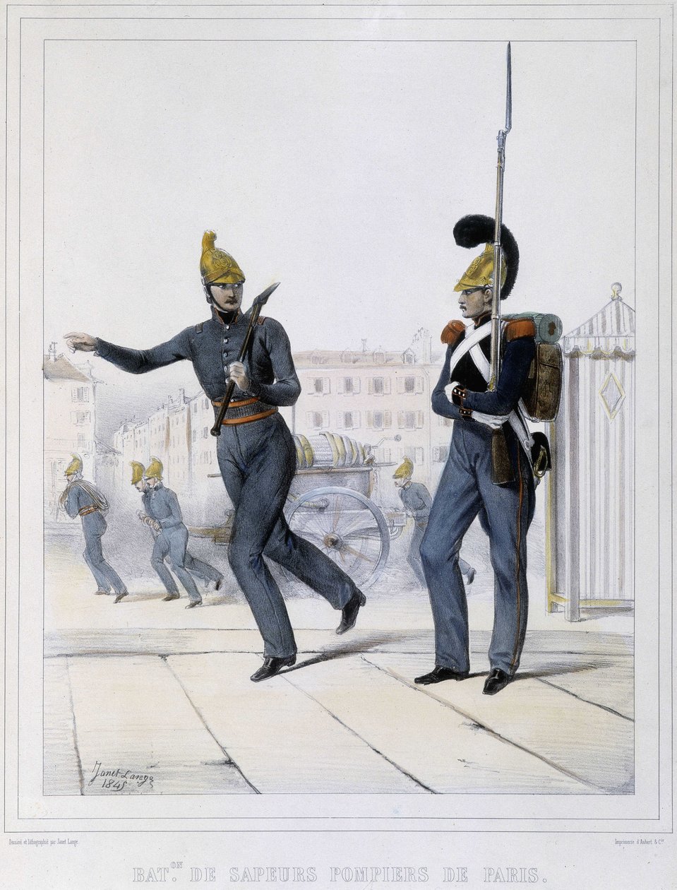 Brandmænd i Paris af Unknown artist