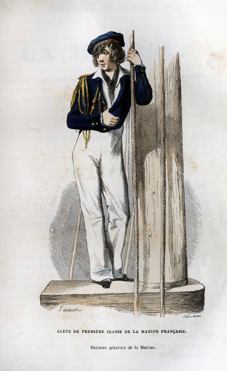 Førsteklasses elev af den franske flåde. i "Histoire generale de la marine" under ledelse af hr. Van Tenac af Unknown artist