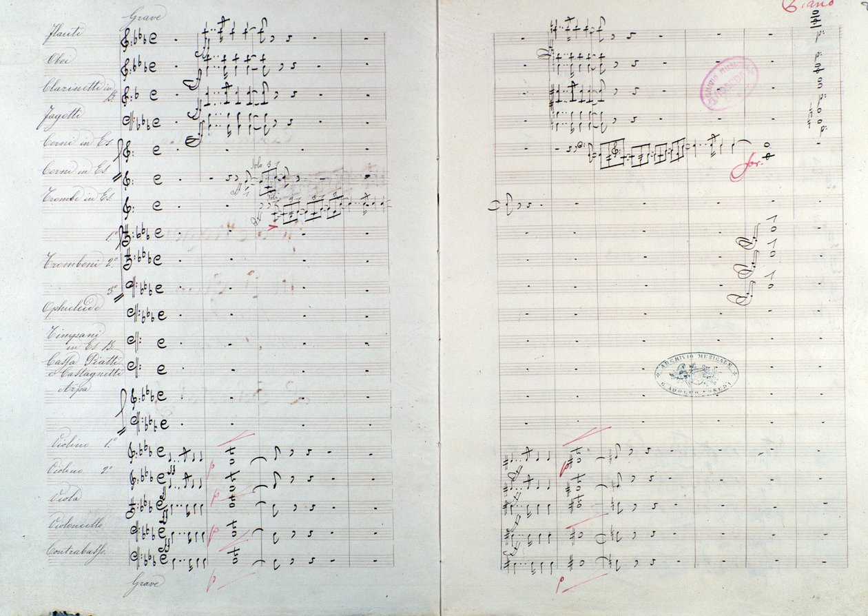 Første side af Capriccio brilliant med temaet Jota Aragonese"" (spansk ouverture nr. 1) af Mikhail Glinka af Unknown artist