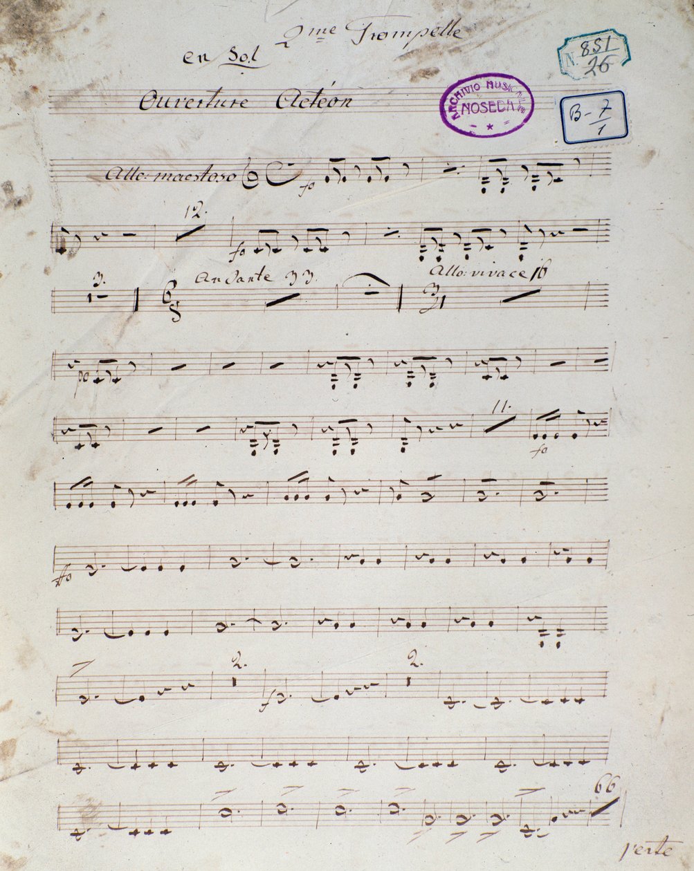 First page of musical score of “” Acteon ”” english opera comique by Daniel Francois Esprit Auberdani af Unknown artist