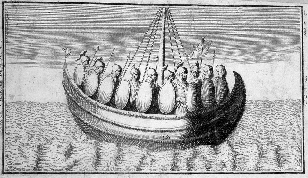 Flåde af romerske soldater - gravering af Unknown artist