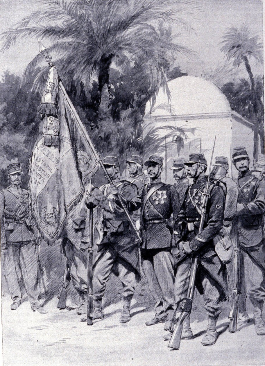 Fremmedlegionssoldater i uniform. 1878. af Unknown artist