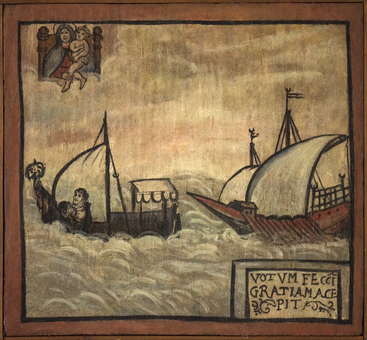 Tidligere voto (ex voto) sømand, populært tilbud som løfte om hengivenhed og taknemmelighed fra sømanden, der overlever til farerne ved havet, der kommer fra kirken Carmine, Torre del Greco, nær Napoli af Unknown artist