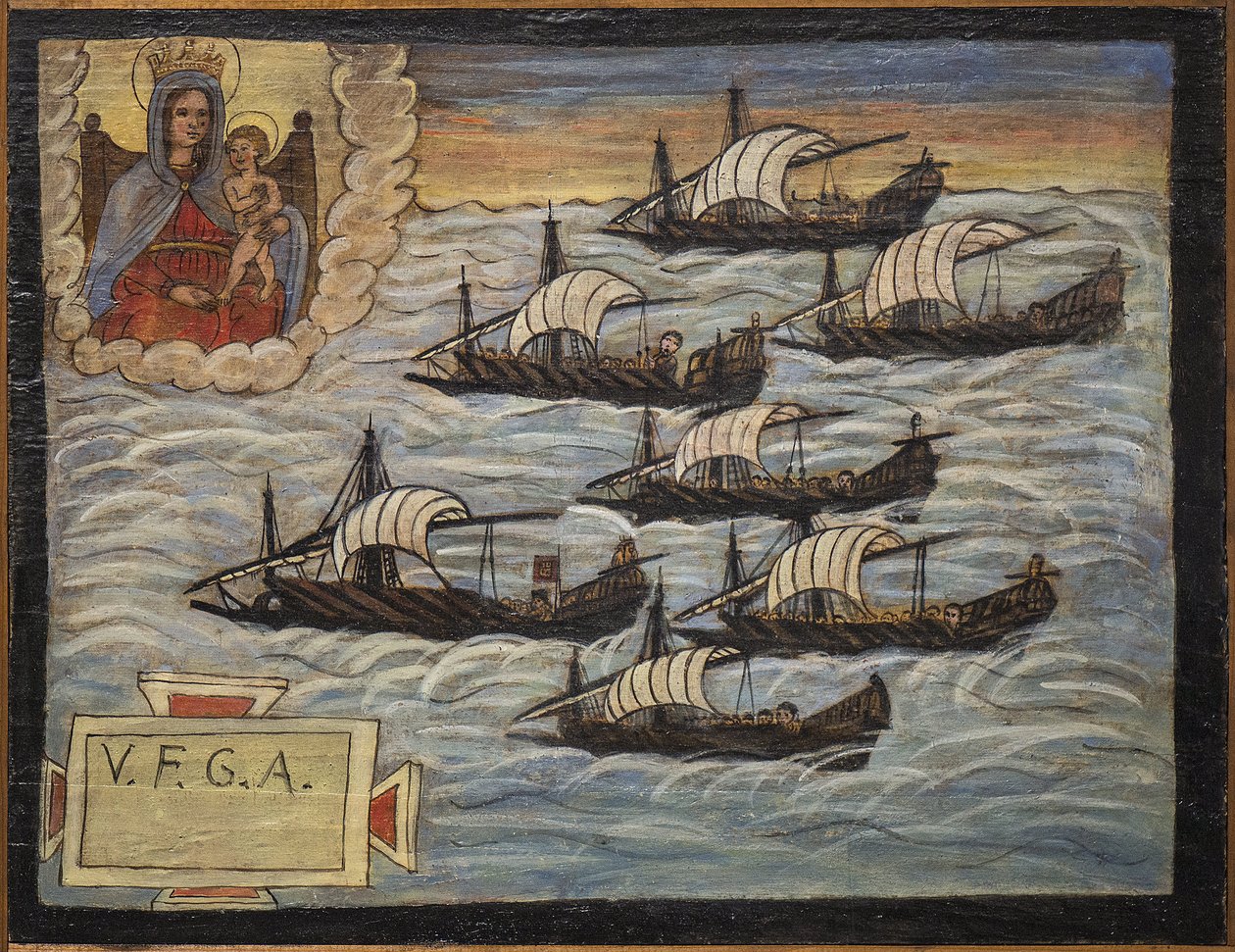 Tidligere voto (ex voto) sømand, populært tilbud som løfte om hengivenhed og taknemmelighed fra sømanden, der overlever til farerne ved havet, der kommer fra kirken af den hellige jomfru af buen i Napoli (Madonna dell