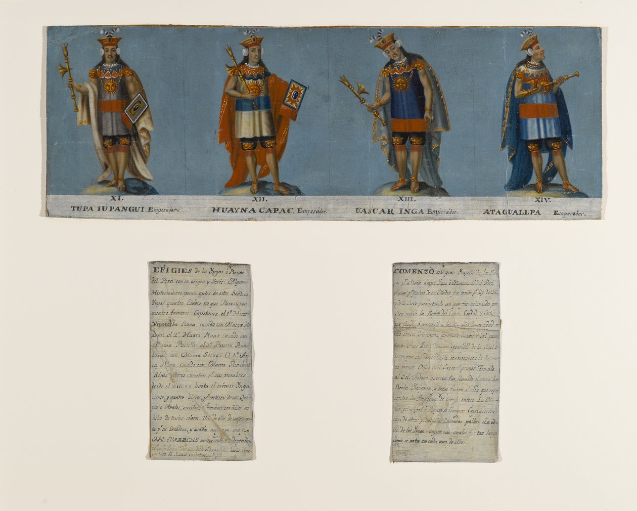 Fire inkakonger: Tupac Yupanqui, Huayna Capac, Huascar Inca, Atahuallpa, begyndelsen af det 19. århundrede af Unknown