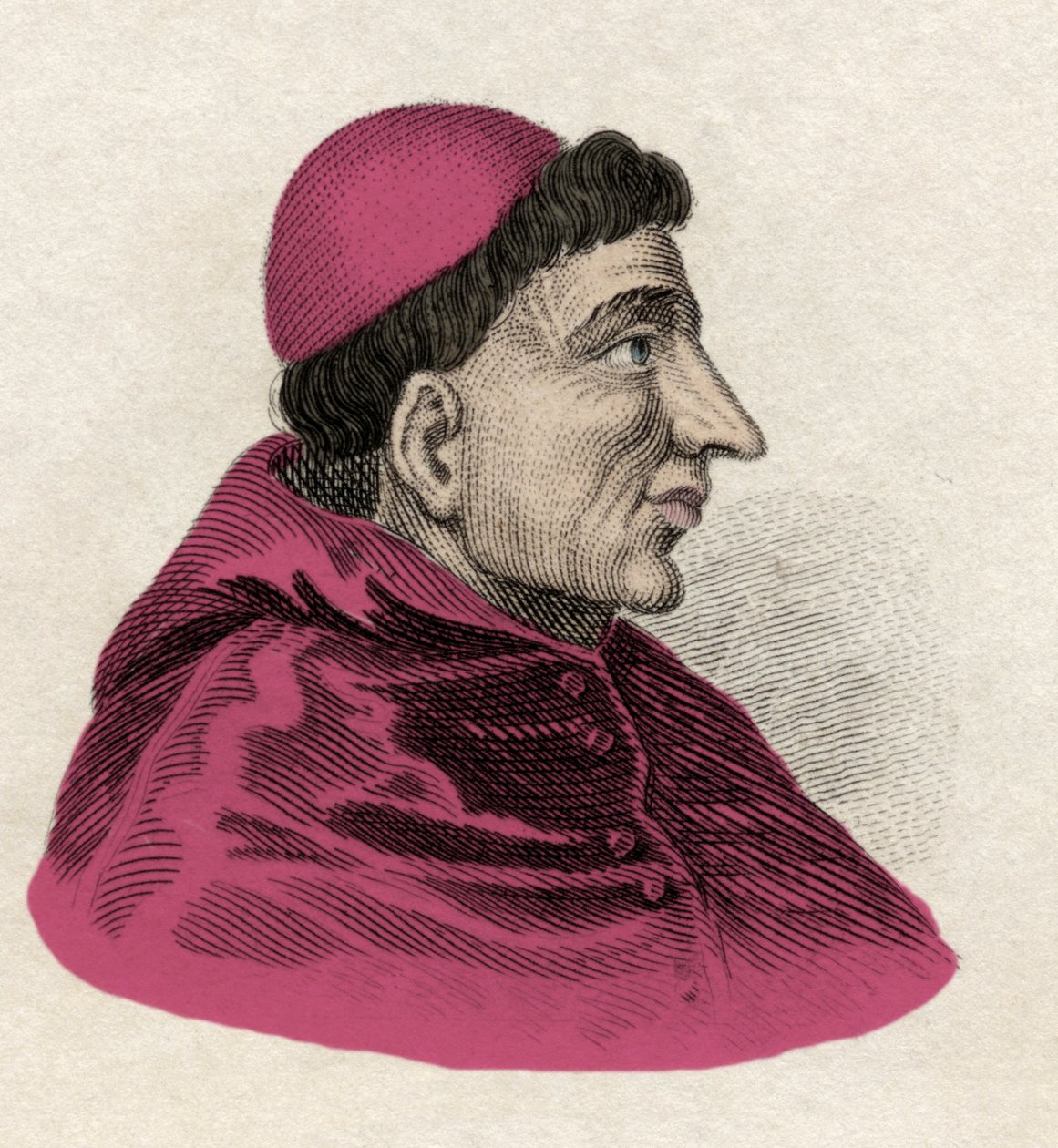 Francisco Jimenez de Cisneros (Gonzalo Jimenez de Cisneros) (1436-1517) kardinal, religiøs reformator og spansk statsmand. Indgravering af det 19. århundrede. af Unknown artist