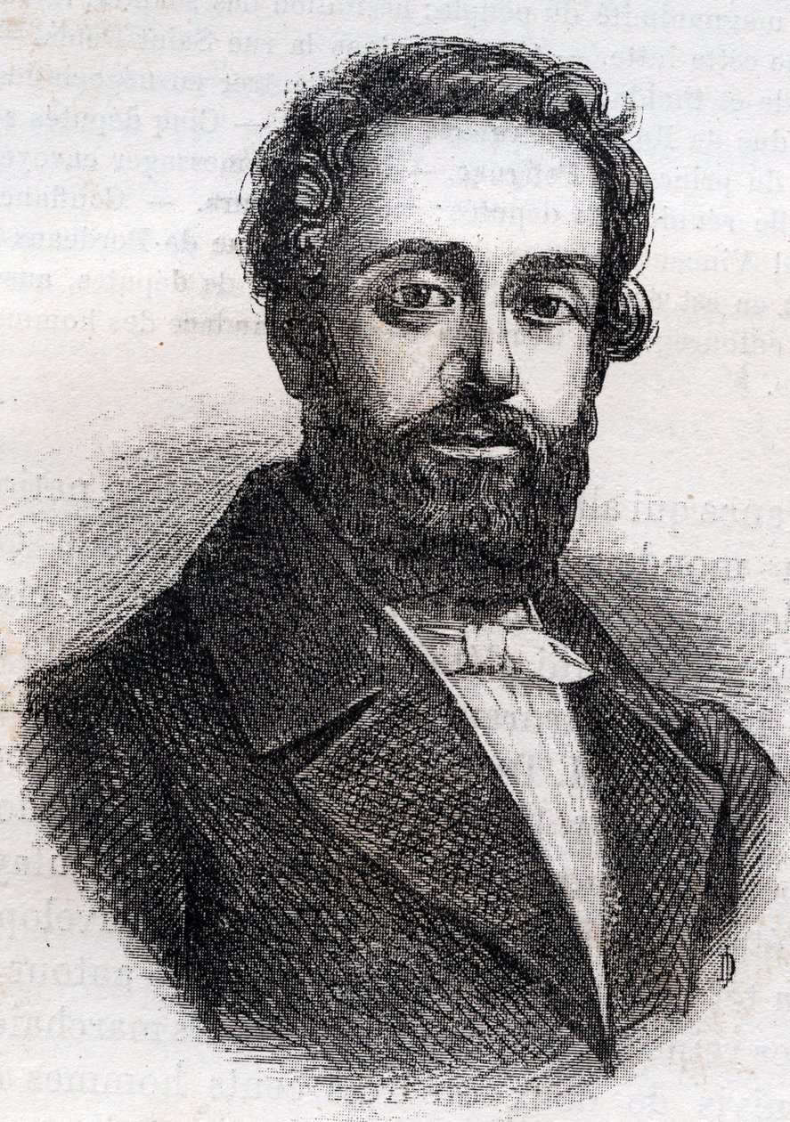 Francois Rose Joseph Degousee 1795 -1862 militær, civilingeniør og republikansk politiker Gravering fra 1882 i "Histoire de dix ans: 1830-1840" Louis-Blanc (1811-1882) af Unknown artist