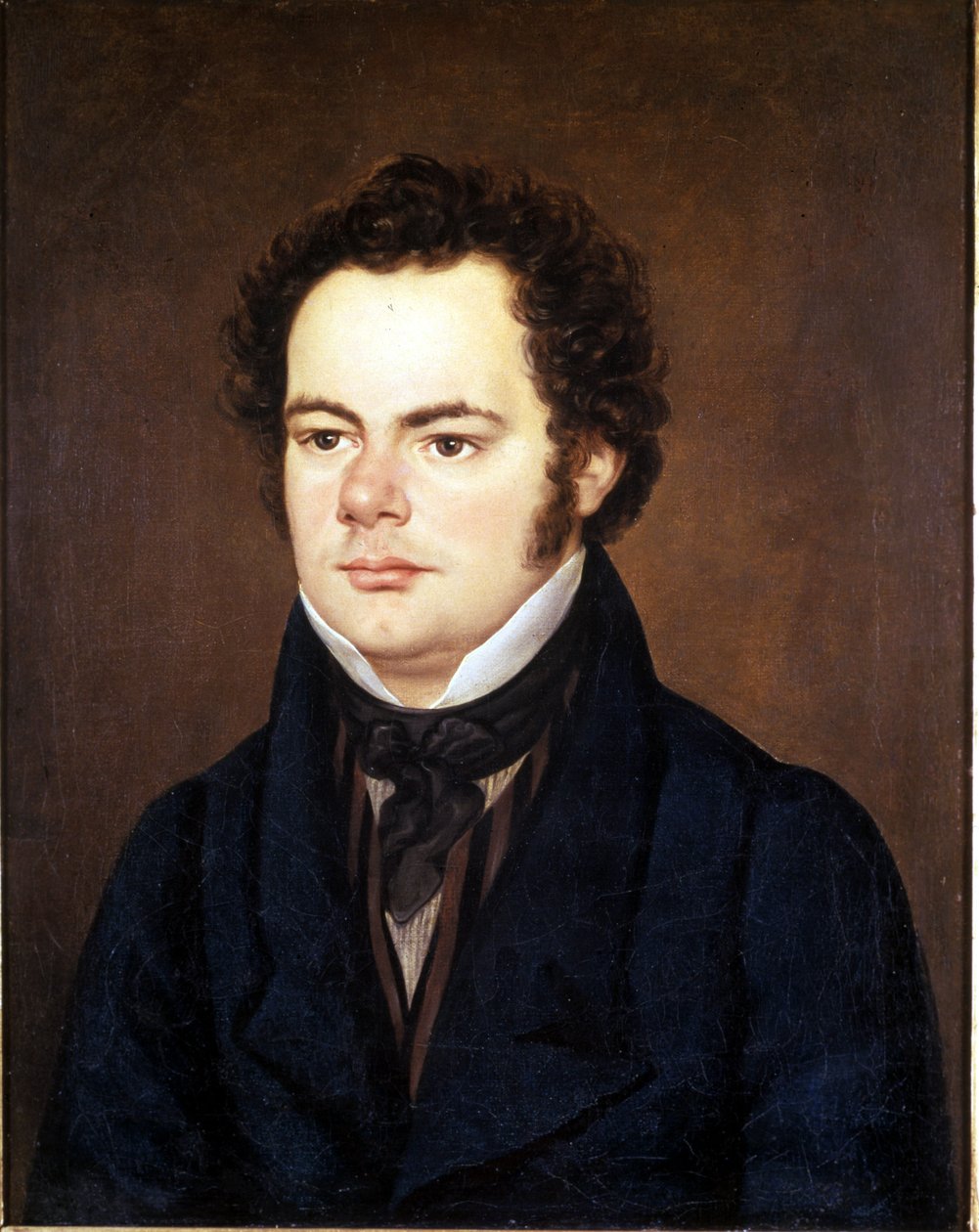 Franz Schubert (1797 - 1828), portrætmaleri bevaret hos Society of Friends of Music, Wien. af Unknown artist