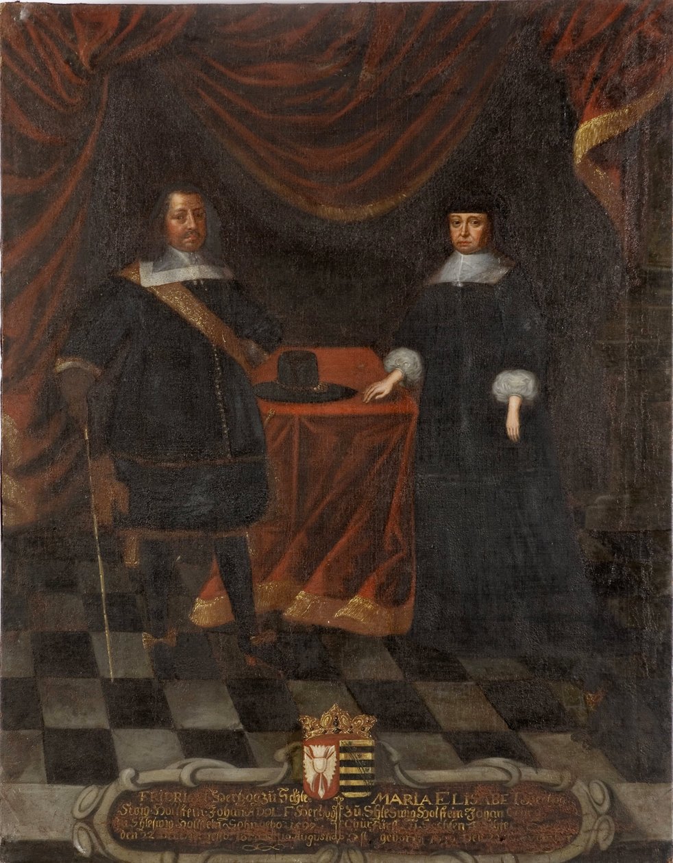 Frederic III de Holstein Gottorp et Marie Elisabeth de Saxe - Hertug Frederik III af Holstein-Gottorp (1597-1659) og hertuginde Marie Elisabeth (1610-1684), Anonym . Olie på lærred. Mål: 103,5x79,5 cm. Nationalmuseum Stockholm af Unknown artist