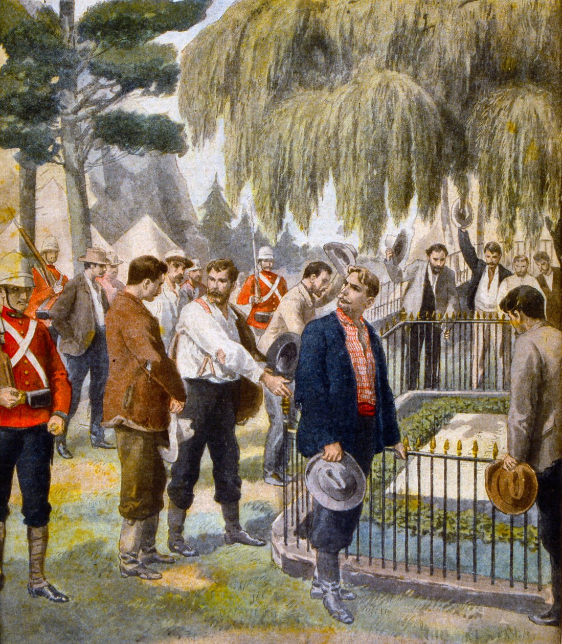 Franske krigsfanger, deporteret til Sankt Helena for at have kæmpet til støtte for boerne under boerkrigen af Unknown Artist