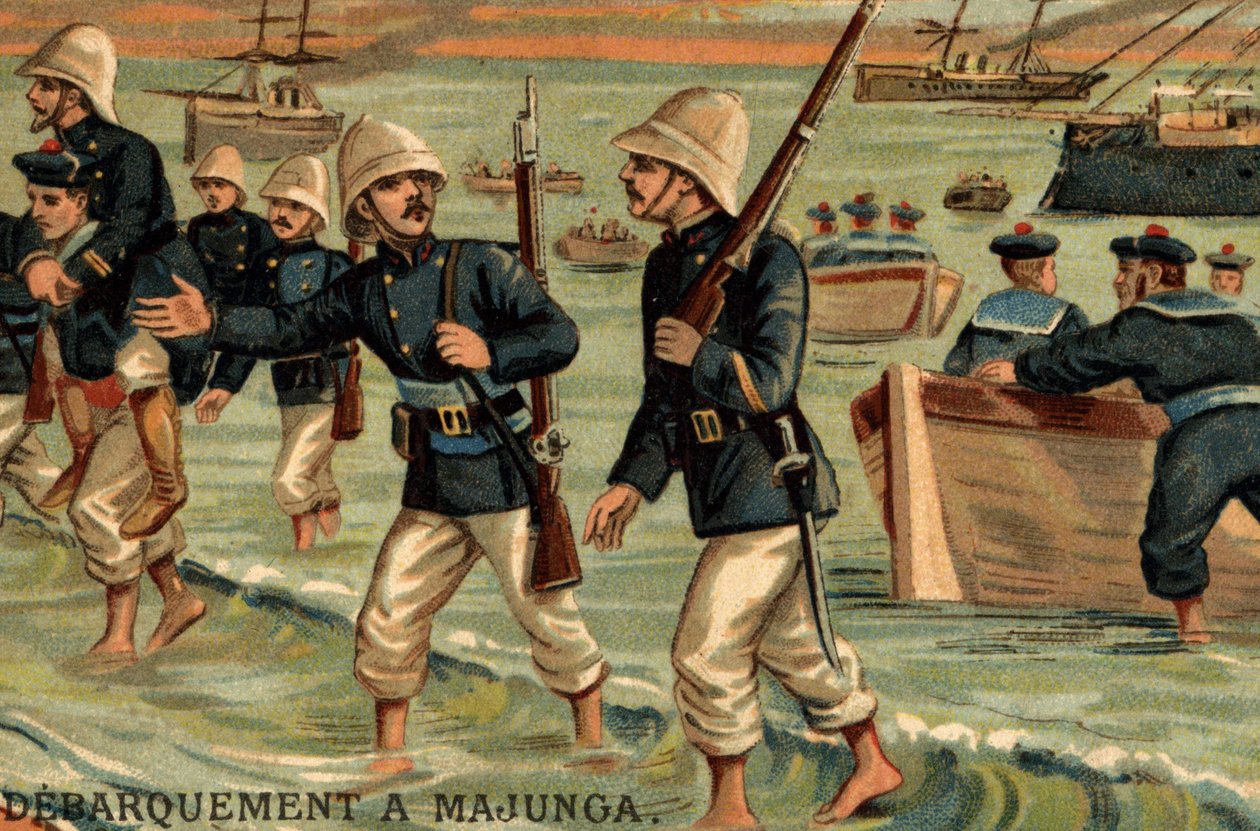 Franske tropper landede i Majunga på Madagaskar i 1895 af Unknown artist